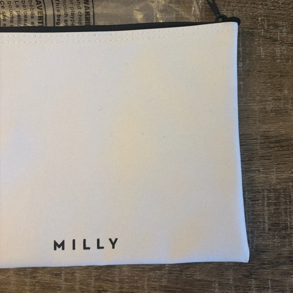 Milly White Clutch with Black Details